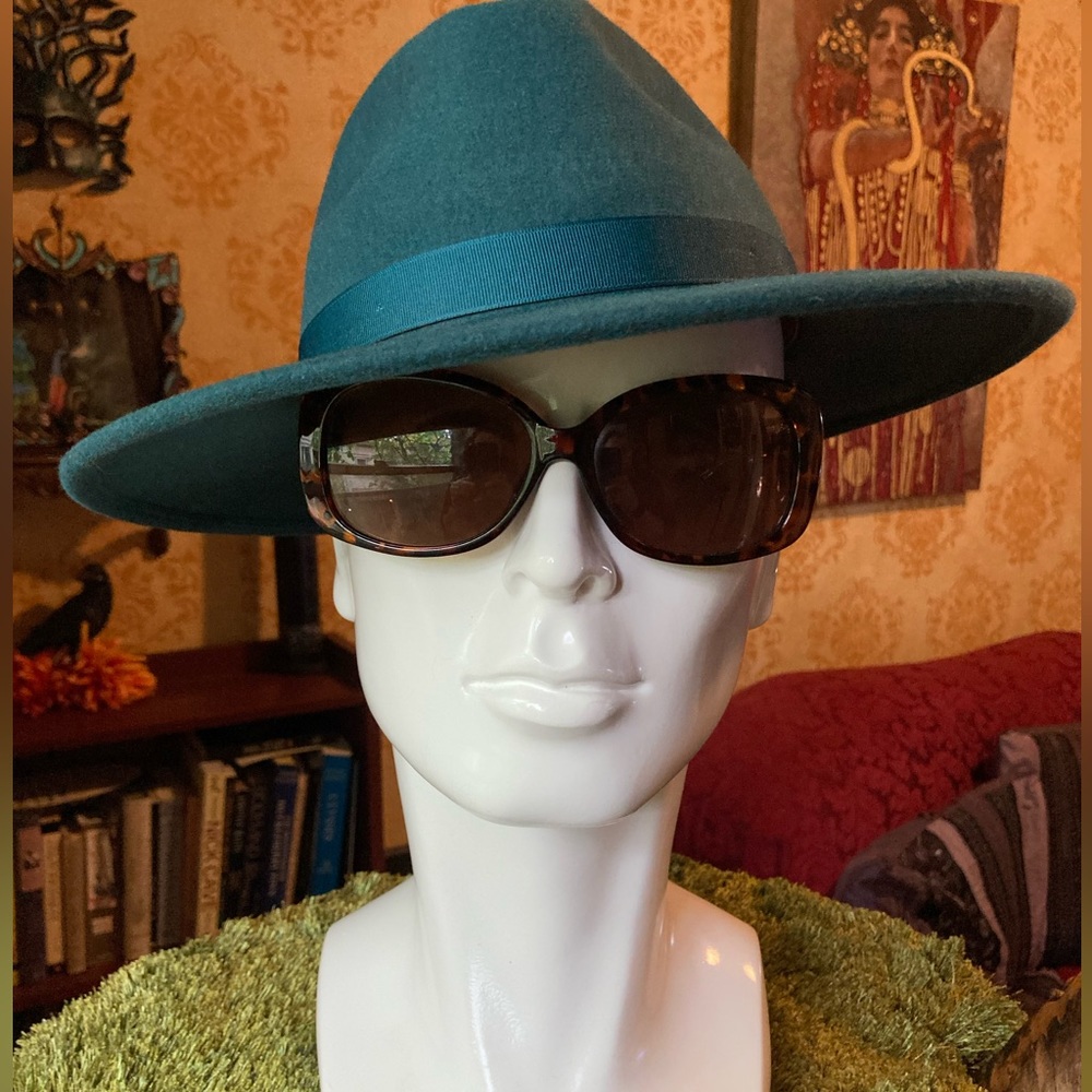 Outback Trading Company “Prudence” 100% Wool Teal Wide Brim Fedora